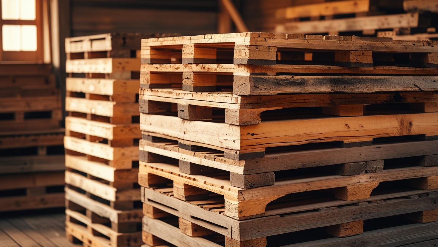 wooden pallets stacked